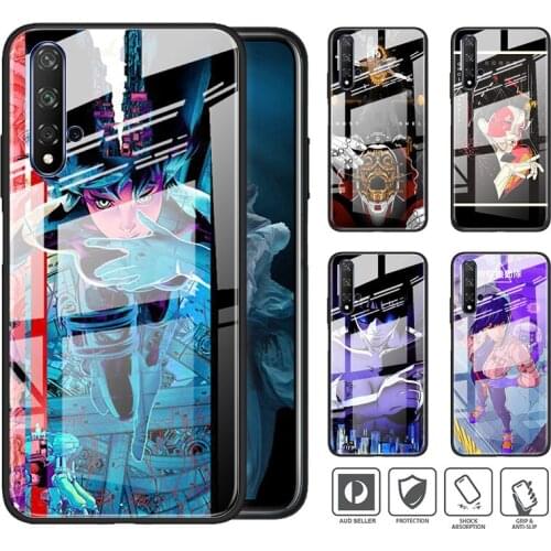 Tempered Glass Hot New Shell Luxury Cover Anime Ghost In The Shell For Honor 30 20 10 9X 8X Pro Plus Lite Phone Case