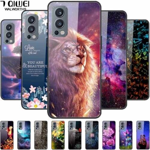 Tempered Glass Cover For OnePlus Nord 2 5G Case Protective Luxury Back Funda for One Plus Nord 2 5G Case Glass Coque Nord2 Para