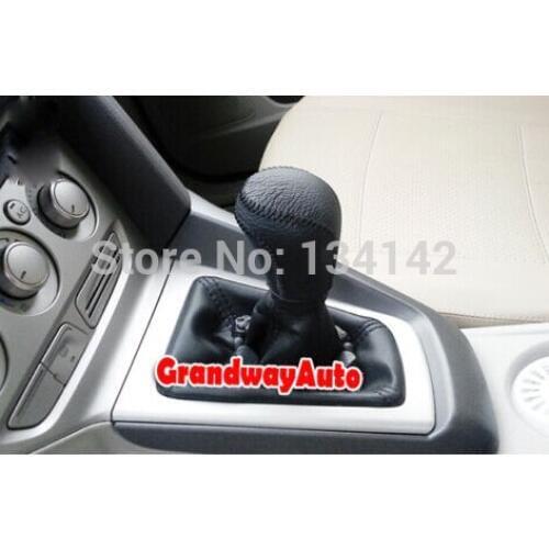 Decoration interior Leather MT Manual Gear Shift Knob Head Cover Trim For FOR FORD FOCUS 2 2005 2006 2007 2008 2009 2010 2011