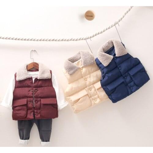 Cheaper Autumn Winter Warm Kids cotton Vests For Boys girls Outerwear Sleeveless Jackets Gilet Baby Boy Coats 2-6years clothes