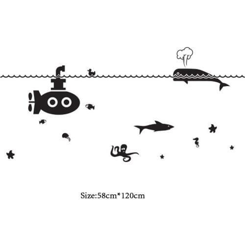 KUCADA Child Bathroom Toilet Cartoon Pictures Quote Waterproof Sticker Door Glass Stickers DIY Vinyl Art Wall Sticker WP2354