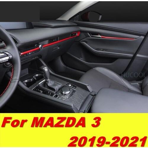 For Mazda3 Mazda 3 2019 2020 2021 Central control gear stickers Internal carbon fiber decorative stickers car accessories