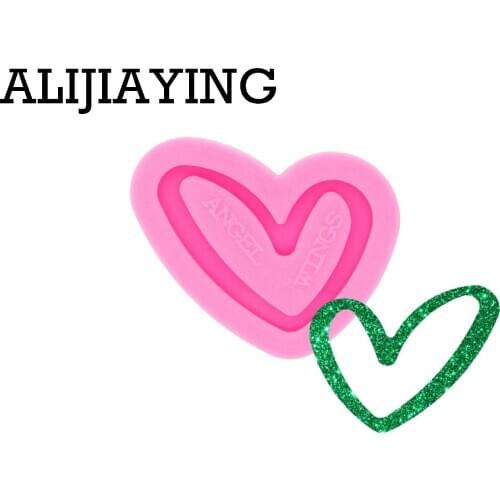 DY0417 Glossy Slanted Heart Keychain Mould Silicone Resin Mold for Epoxy Jewelry DIY Crafts Bracelet