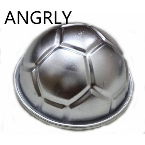 ANGRLY 6pcs Aluminium Alloy Baking Mold Baking Mold Cake Dessert Football Form Mould Jelly Mold Pudding Hemisphere DIY Cake