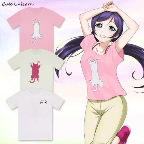 Anime Love Live t shirt Lovelive women t-shirt TOJO NOZOMI cotton tshirt femme summer t-shirts boys clothes casual tops tees