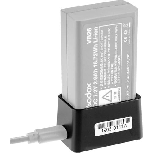 Godox VC26 USB Battery Charger DC 5V Input DC 8.4V Output for Charging Godox V1S V1C V1N V1F V1O V1P Round Head Flash Battery