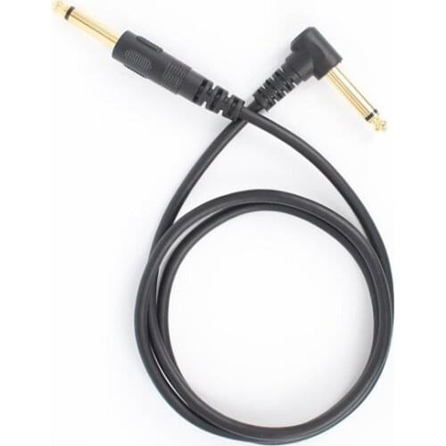 1.5m Guitar Lead Cable 6.35mm (1/4") Guitar Instrument Cable for Electric Guitar Bass Keyboard Straight to L Shape Plugs