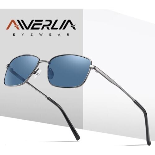 AIVERLIA Square Sunglasses Men Women Polarized Sunglasses for Men Driving Glasses Classic Brand Design Metal FrameEyewear UV400