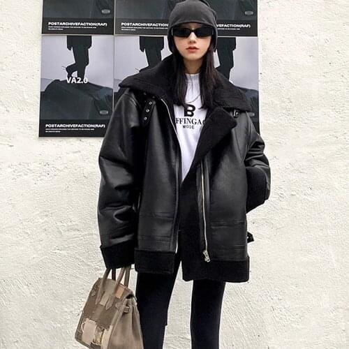 LWAIXS Women's Leather Bomber Jackets