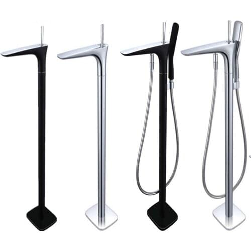 Floor bathtub faucet copper Hotel household column washbasin high washbasin concealed black and white shower