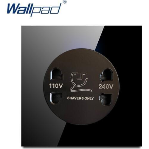 Wallpad Shaver Socket New Arrival Crystal Glass Panel Wall Power Socket Outlet Grounded With Child Protective Lock
