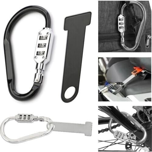 Newest Motorcycle Helmet Lock Buckle Scooter Anti-theft Open Face Helmet Fastener Lock T-bar 3-Digit Combination New Arrive