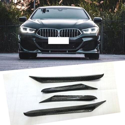 Front Bumper Fog Lamp Side Canards Fins For BMW 8 Series 840i G14 G15 G16 2019+Dry Carbon Bumper Side Air Vent Splitter Spoiler