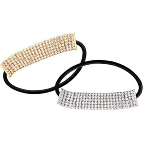 Xiwstar Fashion Elastic Rhinestone Hair Bands Hairtie Headband Hair Ties Accessories for Women Girls Ponytail Holder