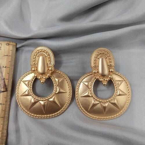 Qingdao jewelry earring personality joker style restoring ancient ways matte gold earrings earrings D79 without card