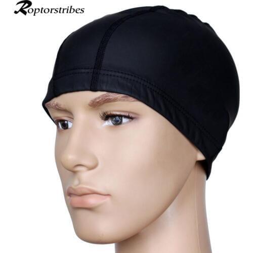 Roptorstribes Swimming Cap Pure Color waterproof elastic hat PU hats for Men & Women Adults long hair 4colors Swim casquette