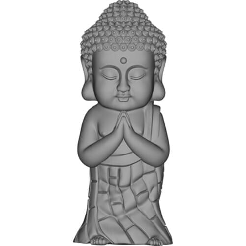 Bonze Pray Buddha Silicone Candle Mold Resin Crafts Mold Aroma Ggypsum Concrete Statue Silicone Mould for Candle Making