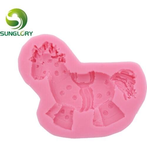Horse Shaped Silicone Cake Mold Soap Mold Fondant Decor Cake Decorating Tools 3D Moldes De Silicona Paste Americana Color Pink