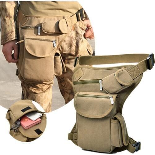 Men Canvas Drop Leg Bag Waist Bag Fanny Pack Belt Hip Bum Military Travel Multi-purpose Motorcycle Messenger Shoulder Bags