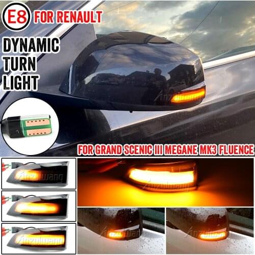 For Renault Megane MK3 Laguna III X91 Scenic Fluence Latitude Safrane LED Dynamic Turn Signal Mirror Sequential Indicator Light