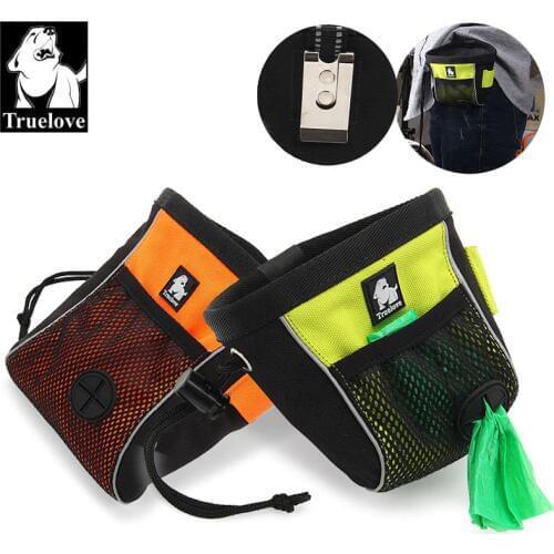 Truelove Portable Travel Dog Snack Treat bag Reflective Pet Training Clip-on Pouch Bag Easy Storage belt bag Poop Bag Dispenser