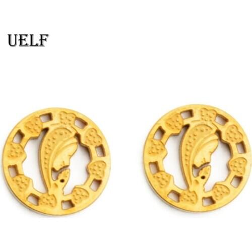 Uelf New Women Statement Earrings Gold The Virgin Mary Stud Earrings For Girls Cameo Portrait Pendant Earrings