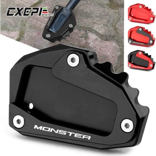 Motorcycle Kickstand Extension Plate Side Stand Enlarge Pad For Ducati Monster 696 697 797 821 Monster 1200 S