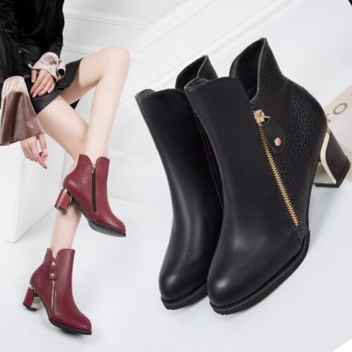 Rock Shoes Woman Luxury Designer Rubber Boots Winter Footwear Zipper Boots-Women Fashion Rain 2021 Pointy Autumn Ladies Ankle