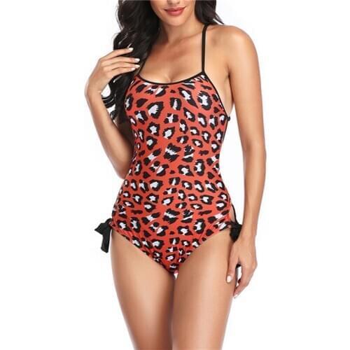 2021 Womens Bikini Sexy Women Backless Leopard Print One-piece Swimsuit Bathing Suit Ladies Female Swim Suit Women Swimwear