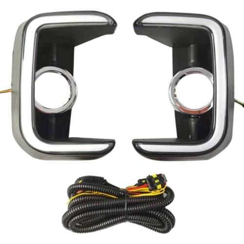 1 Pair Car LED Daytime Running Light Turn Yellow Signal Relay 12V DRL Daylight for Kia Seltos 2020 2021