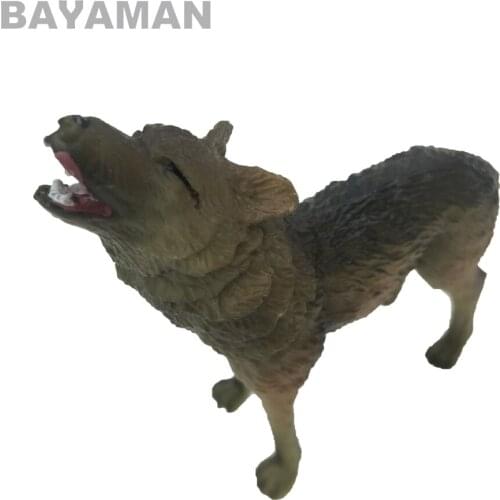 1pc Wolf model Toy Wild Animals Toys Children gifts plastic vivid Animal Model