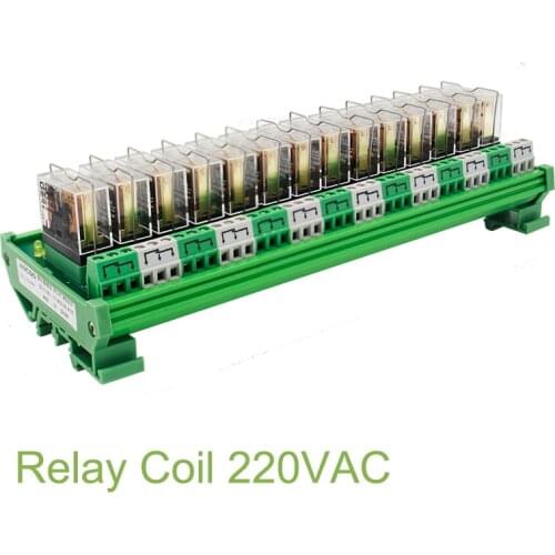 14 Channel 1 SPDT DIN Rail Mount 220VAC Interface Relay Module