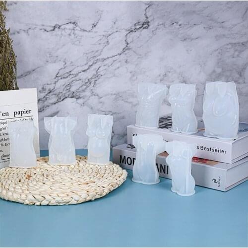 3D body candle mold Female Male Model silicone mould for epoxy resin candle holder Plaster Statue Casting Mold for DIY Crafts