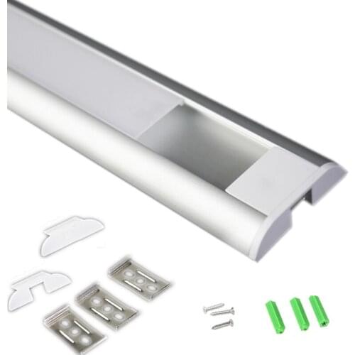 5/10-Pack 3.3FT 1M LED Strip Channel Track System,Under Cabinet Double Row 26mm Tape Task Light Aluminium Profile Matte Diffuser