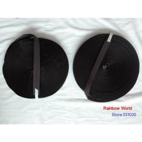 6# Dark Brown Fastener Magic Tape with Hook Loop stick fabric bags garment clothes toys shoes 25meter/ roll,width 2cm
