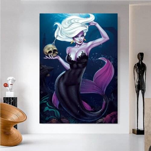Full Drill Square round 5D Diamond Painting Skull Mermaid Woman Diy Handmade Cross Stitch Diamond Mosaic Embroidery A2091