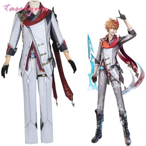Anime Genshin Impact Tartaglia Dadaliya Game Suit Uniform Da Da Li Ya Cosplay Costume Halloween Party Outfit For Men