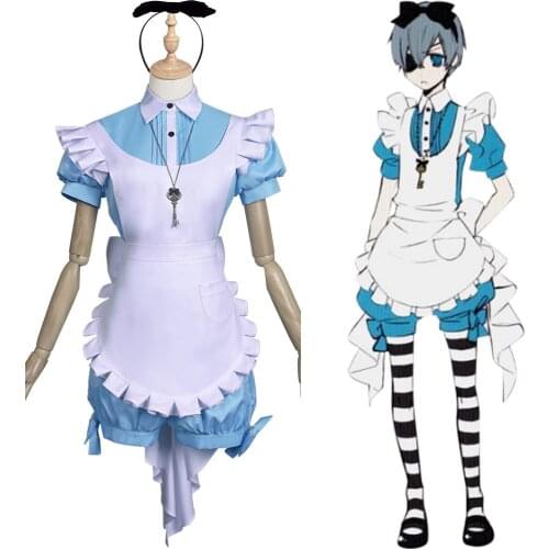 Anime Black Butler Ciel Cosplay Costume Victorian Maid Dress Uniform Gothic Lolita Dress JK Suit Costume women girl Xmas gift