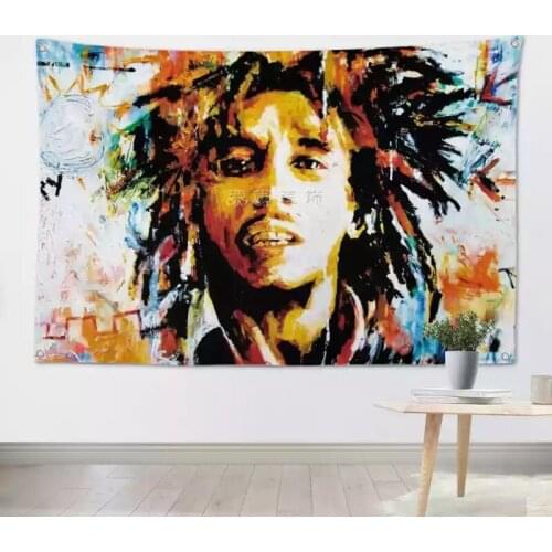 Bob Marley Reggae Heavy Metals Rock Music Banners Hanging Flag Wall Sticker Cafe Theme Hotel Fitting Room Background Decoration