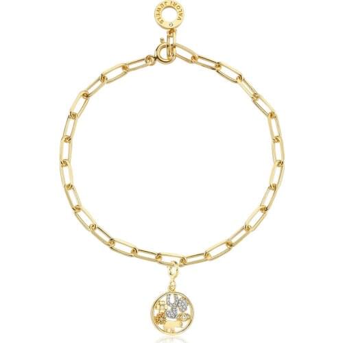 Valori Jewels So Lucky, Zirconia Gemstone, Gold Plated, Sterling Silver Charm Bracelet