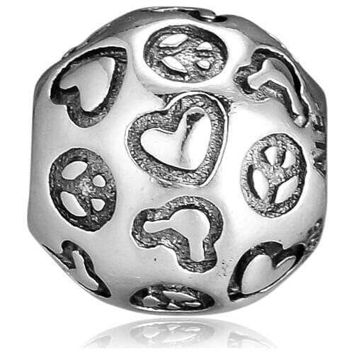 CKK 925 Sterling Silver Jewelry Peace, Love Mickey Original Charms Beads Fits Bracelets For Jewelry Making