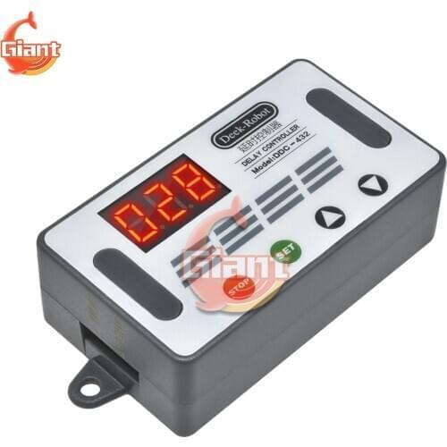 Dual MOS DC 5V to 30V Time Delay Relay 3 Bits Digital LED Display 4 Control Switch Delay Time Delay Controller Module with Case