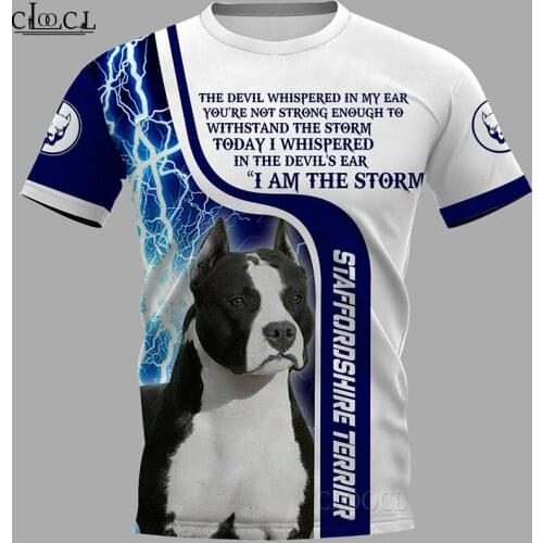 HX Newest Popular Staffordshire Terrier T Shirt 3D Print Fashion Harajuku Streetwear Pullover Tops Casual Clothes Drop Shipping