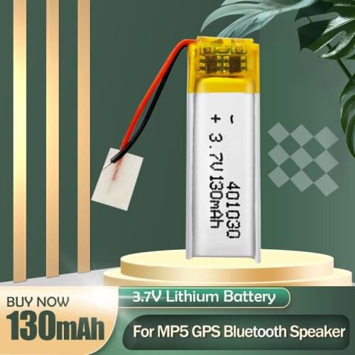 401030 3.7V 130mAh Lithium Polymer Li-Po Rechargeable Battery For MP3 MP4 MP5 DVD Smart Bracelet Bluetooth Headset Selfie Stick