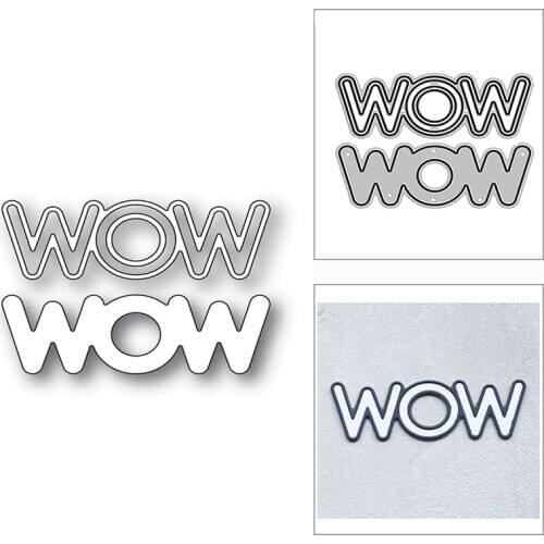 New Shadow WOW Word Script 2020 Metal Cutting Dies for DIY Scrapbooking and Card Making Decorative Embossing Craft No Stamps