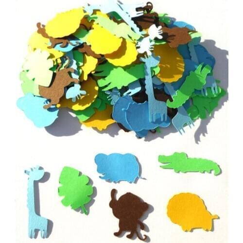 Cute Jungle Animal Boy Themed Party Confetti Assorted Pieces or a Birthday Party or Baby Shower Table decor scrapbook favors