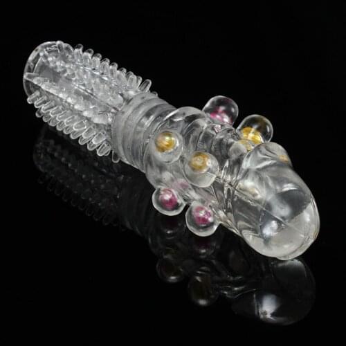 Reusable Condoms Silicone Crystal Time Delay Crystal Spike Braces Male Penis Extension Sleeves Cock Rings Adult Sex Toys For Men