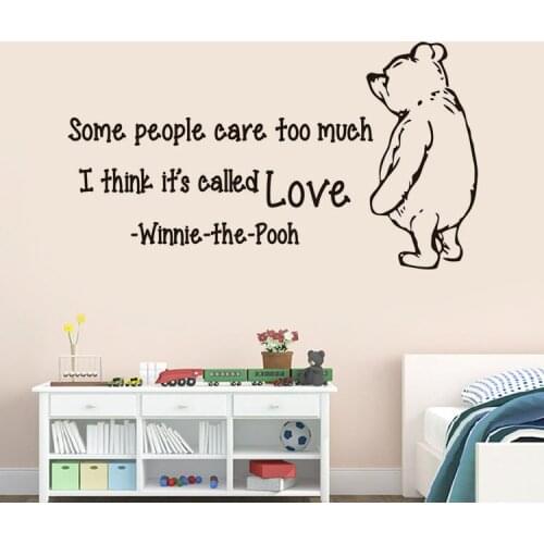 Some people care too much think its love called vinyl wall decal quote Winnie the Pooh art mural wall stickers