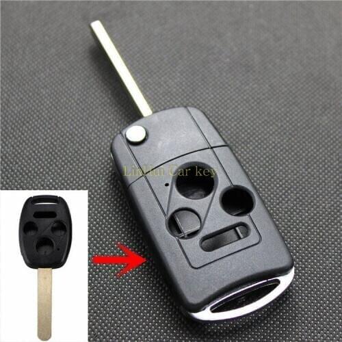 PINECONE for HONDA CIVIC CITY FIT CRV ACCORD Keys Case 3+1 Buttons Uncut Blank Brass Blade Modified Remote Key Shell 1PC