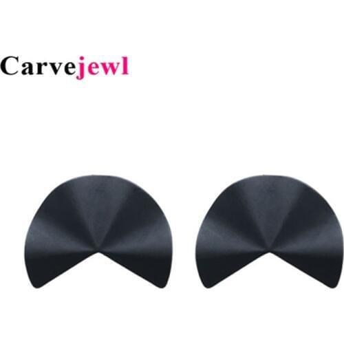 Carvejewl stud earrings irregular leaf stud earrings for women jewelry matte black silver colour girl gift korean earrings hot